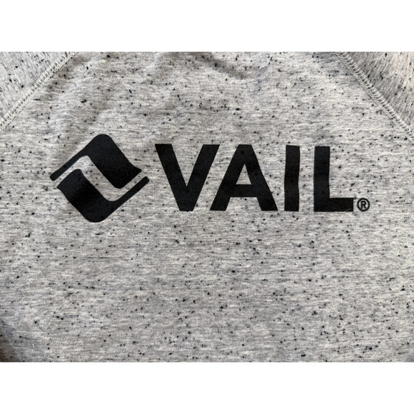 Vail Sweatshirt Womens Large Gray Heather Crewneck Raglan Logo Vail Resort Boxy - Picture 3 of 8